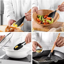 Kit com 12 Utensílios de Cozinha em Silicone com Cabo de Madeira Conjunto Completo