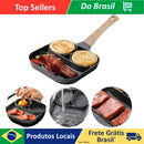 Frigideira Antiaderente com 3 Divisórias para Ovo Bacon Carne e Lanches
