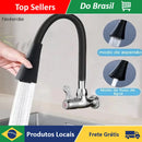 Torneira Gourmet de Parede Preta Flexível Duplo Jato para Cozinha