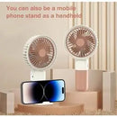 Mini Ventilador Portátil Silencioso Recarregável USB com Suporte para Celular Mão ou Mesa
