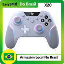 Controle Gamer Sem Fio EasySMX X20 Bluetooth 2.4G com Hall Effect RGB para PC Switch Android iOS