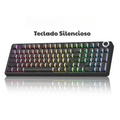 Teclado Mecânico AULA F99Pro RGB Wireless Hot-Swap Gasket Low Noise com Knob Multimídia
