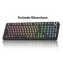 Teclado Mecânico AULA F99Pro RGB Wireless Hot-Swap Gasket Low Noise com Knob Multimídia