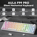 Teclado Mecânico AULA F99Pro RGB Wireless Hot-Swap Gasket Low Noise com Knob Multimídia