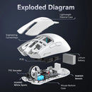 Mouse Gamer Attack Shark X11 Wireless Tri-Mode RGB 22000 DPI Sensor PAW3311 com Dock Magnético