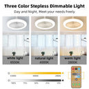 Ventilador de Teto com Lâmpada LED E27 DIBILUN com Controle Remoto Dimerizável 24W 30W 40W 80W
