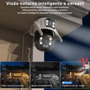 Câmera de Segurança WiFi Externa PTZ 3MP Dual Lens com Rastreamento Automático Visão Noturna e Áudio Bidirecional
