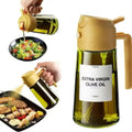 Pulverizador de Óleo 2 em 1 470ml em Vidro Escuro Dispenser Spray para Cozinha