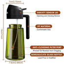 Pulverizador de Óleo 2 em 1 470ml em Vidro Escuro Dispenser Spray para Cozinha