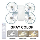 Ventilador de Teto com Lâmpada LED E27 2 em 1 com Controle Remoto 3 Velocidades Luz Ajustável