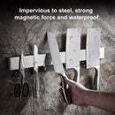 Suporte Magnético para Facas em Aço Inox 40cm e 50cm Organizador de Parede para Cozinha