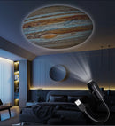 Projetor LED USB 5V Tema Planetário/Halloween Luz Noturna Decorativa para Teto com Projeção Ambiente