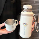 Garrafa Térmica JUSTINLAU 600ml ou 800ml em Aço Inox com Infusor e Alça