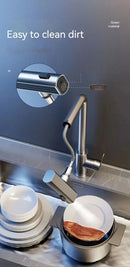 Torneira Gourmet Flexível para Cozinha Pull Out em Aço Inox Água Quente e Fria
