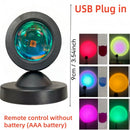 Luminária Projetor Pôr do Sol LED 16 Cores com Controle Remoto USB Luz Ambiente Decorativa