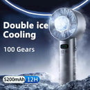 Ventilador Portátil Recarregável 5200mAh com Resfriamento Duplo e Design Dobrável USB
