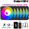Cooler Fan 120mm ARGB Wovibo PWM 4Pin Silencioso para Gabinete e Radiador PC