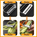 Descascador Multifuncional em Aço Inox para Legumes e Frutas Fatiador Profissional