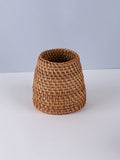Porta Canetas em Bambu Estilo Rattan Organizador de Mesa Resistente e Impermeável