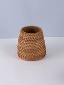 Porta Canetas em Bambu Estilo Rattan Organizador de Mesa Resistente e Impermeável