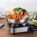 Panela Caçarola em Aço Inox com Cabo Multiuso para Arroz Frutos do Mar Molhos e Petiscos
