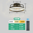 Ventilador de Teto 55W com Luz LED Dimerizável Controle Remoto Silencioso Moderno 34cm