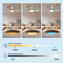 Ventilador de Teto com Lâmpada LED E27 DIBILUN com Controle Remoto Dimerizável 24W 30W 40W 80W