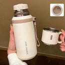 Garrafa Térmica JUSTINLAU 600ml ou 800ml em Aço Inox com Infusor e Alça