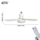 Ventilador de Teto com Lâmpada LED E27 DIBILUN com Controle Remoto Dimerizável 24W 30W 40W 80W
