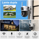 Câmera de Segurança WiFi Externa PTZ 3MP Dual Lens com Rastreamento Automático Visão Noturna e Áudio Bidirecional