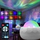 Projetor Aurora Galaxy LED RGB 360° com Controle Remoto Luz Noturna 7 Modos USB