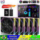 Cooler Fan 120mm ARGB Wovibo Infinity Mirror PWM 4Pin 5V 3Pin Silencioso para PC