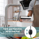 Torneira Gourmet Flexível para Cozinha Pull Out em Aço Inox Água Quente e Fria