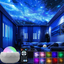 Projetor Aurora Galaxy LED RGB 360° com Controle Remoto Luz Noturna 7 Modos USB
