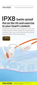 Fone de Ouvido Condução Óssea POLVCDG X9 32GB IPX8 – Bluetooth, À Prova D’Água, Esportivo, Open Ear