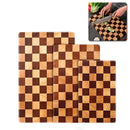 Tábua de Corte em Madeira Maciça Estilo Checkerboard Dupla Face para Cozinha