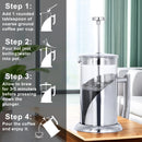 Cafeteira French Press 1000ml com Filtro Vidro Resistente e Aço Inox