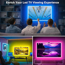 Fita LED RGBIC para TV 55–75" com Câmera Controle App Sync Música Luz Ambiente Gamer