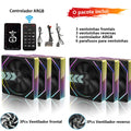 Cooler Fan 120mm ARGB Wovibo Infinity Mirror PWM 4Pin 5V 3Pin Silencioso para PC