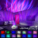Projetor Aurora Galaxy LED RGB 360° com Controle Remoto Luz Noturna 7 Modos USB