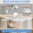 Ventilador de Teto com Lâmpada LED E27 DIBILUN com Controle Remoto Dimerizável 24W 30W 40W 80W