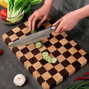 Tábua de Corte em Madeira Maciça Estilo Checkerboard Dupla Face para Cozinha