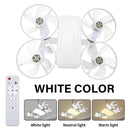 Ventilador de Teto com Lâmpada LED E27 2 em 1 com Controle Remoto 3 Velocidades Luz Ajustável