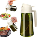 Pulverizador de Óleo 2 em 1 470ml em Vidro Escuro Dispenser Spray para Cozinha
