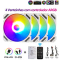 Cooler Fan 120mm ARGB Wovibo PWM 4Pin Silencioso para Gabinete e Radiador PC