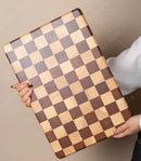 Tábua de Corte em Madeira Maciça Estilo Checkerboard Dupla Face para Cozinha