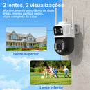 Câmera de Segurança WiFi Externa PTZ 3MP Dual Lens com Rastreamento Automático Visão Noturna e Áudio Bidirecional