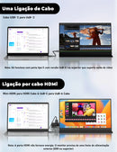Monitor Portátil Amoudo 15.6" Full HD IPS USB-C HDMI com Suporte e VESA para Notebook, PC e Consoles