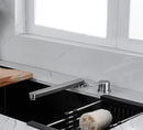 Torneira Gourmet Retrátil Dobrável 304 Inox para Cozinha Água Quente e Fria 2 Furos