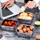 Kit 6 Potes em Aço Inox com Tampa Hermética Empilháveis Marmitas Reutilizáveis
